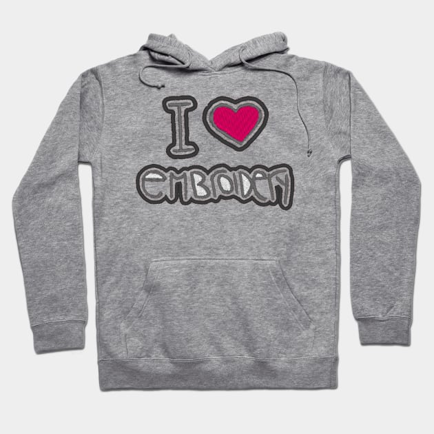 I Heart Embroidery Hoodie by dbnibbles